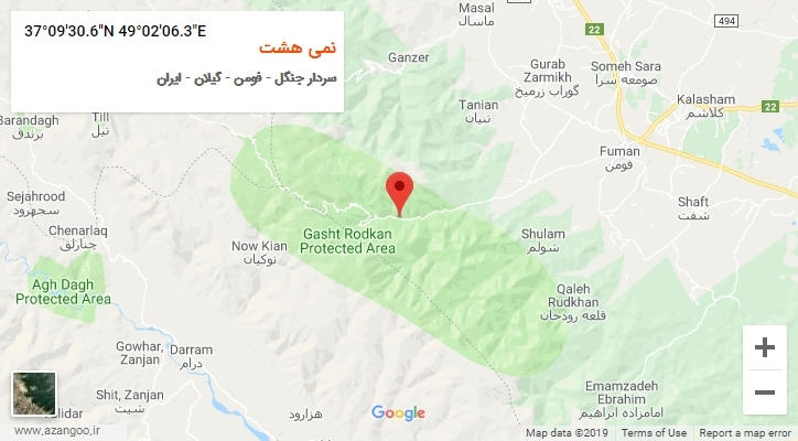 روستای نمی هشت بر روی نقشه