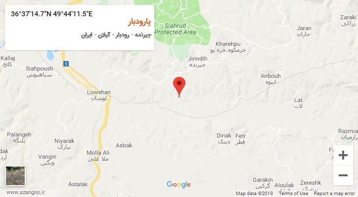 روستای پارودبار بر روی نقشه