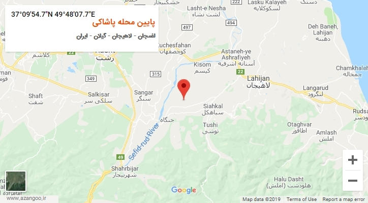 روستای پایین محله پاشاکی بر روی نقشه