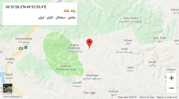 روستای پله شاه بر روی نقشه