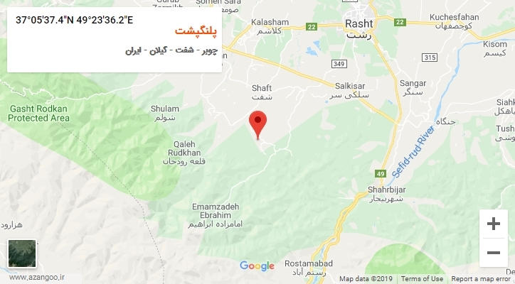 روستای پلنگپشت بر روی نقشه