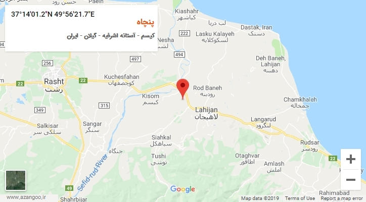 روستای پنچاه بر روی نقشه
