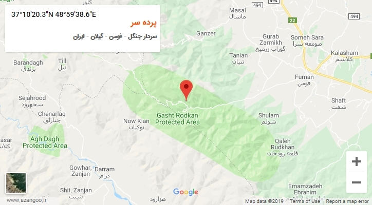 روستای پرده سر بر روی نقشه