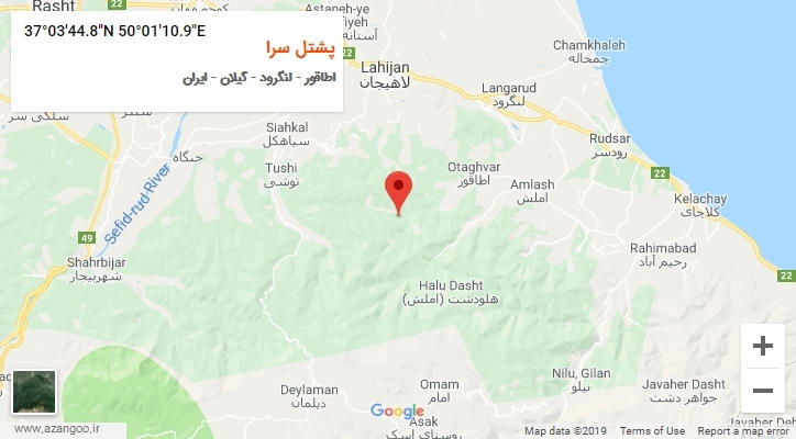 روستای پشتل سرا بر روی نقشه
