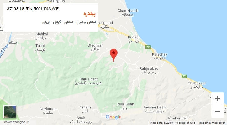 روستای پیلدره بر روی نقشه