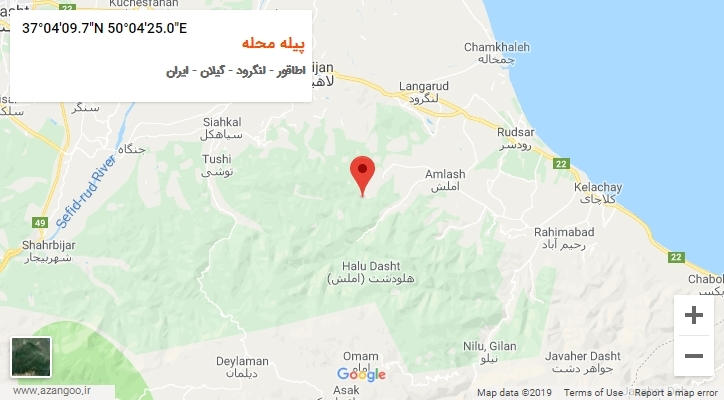 روستای پیله محله بر روی نقشه