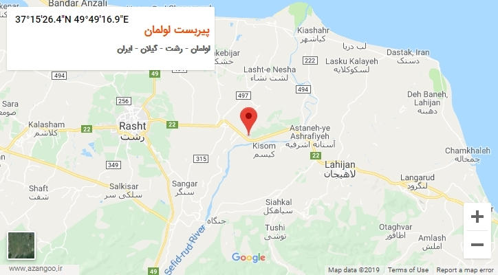 روستای پیربست لولمان بر روی نقشه