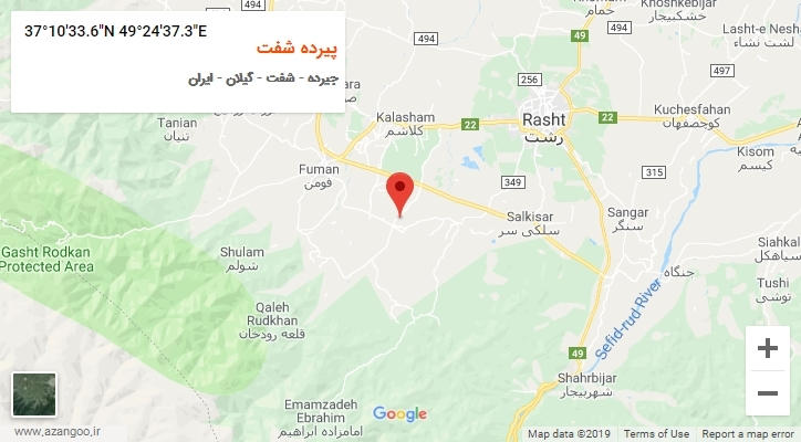 روستای پیرده شفت بر روی نقشه