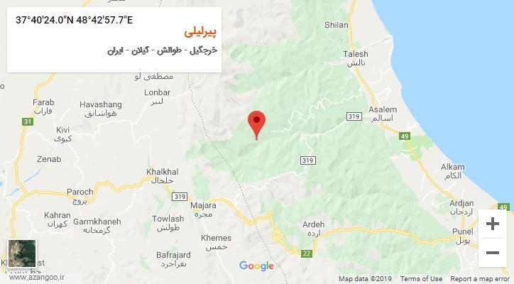روستای پیرلیلی بر روی نقشه