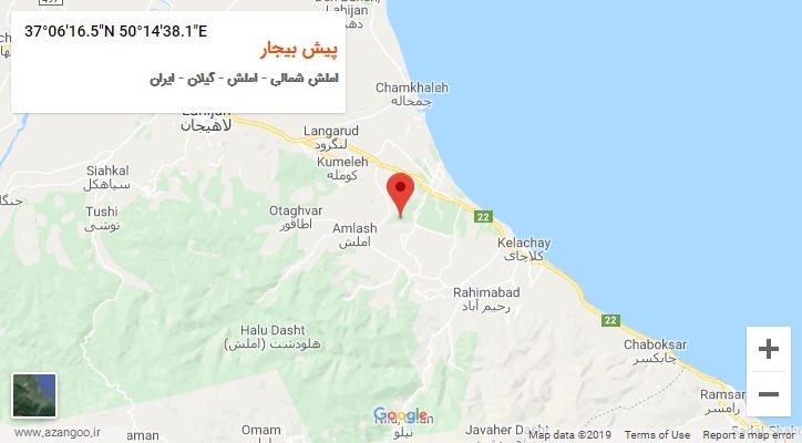 روستای پیش بیجار بر روی نقشه