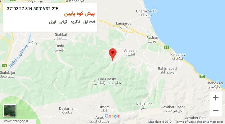روستای پیش کوه پایین بر روی نقشه