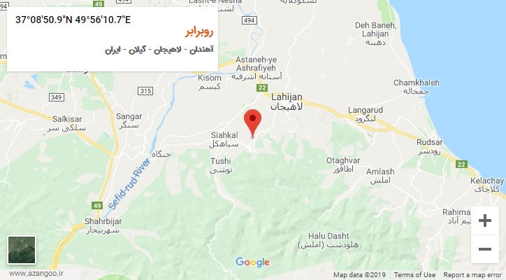 روستای روبرابر بر روی نقشه