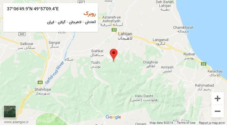 روستای روبرک بر روی نقشه