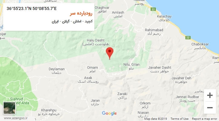 روستای رودبارده سر بر روی نقشه
