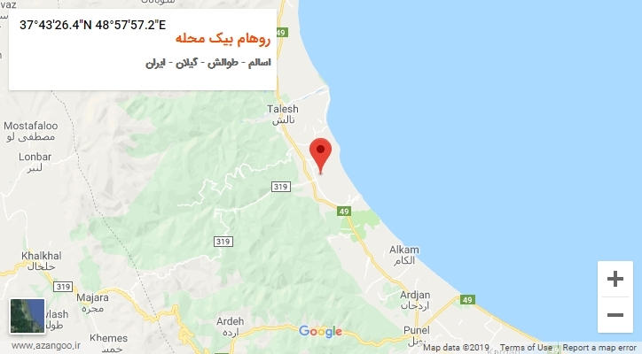 روستای روهام بیک محله بر روی نقشه