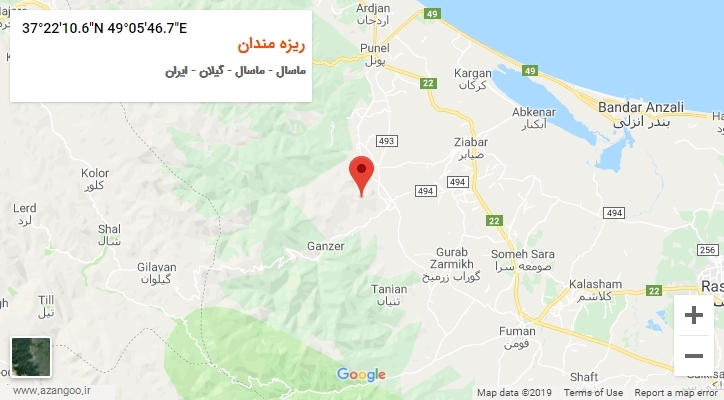 روستای ریزه مندان بر روی نقشه