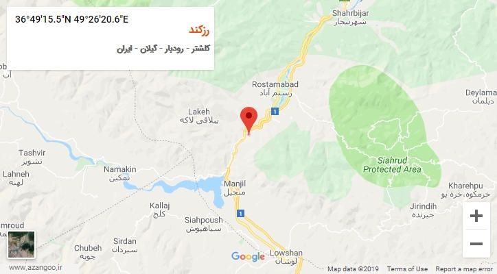 روستای رزکند بر روی نقشه