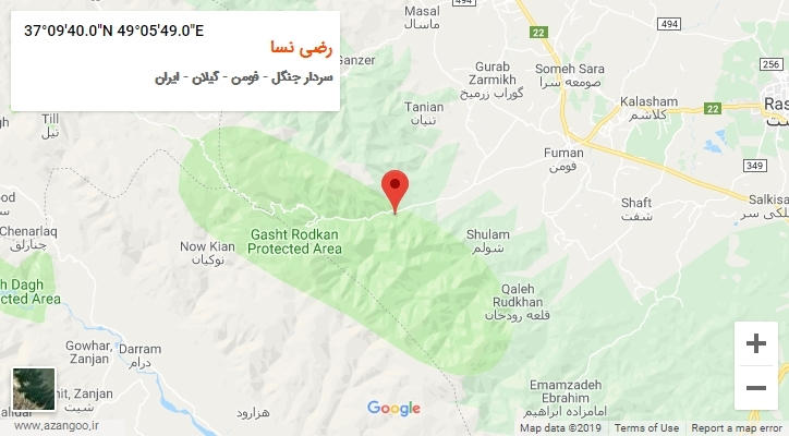 روستای رضی نسا بر روی نقشه