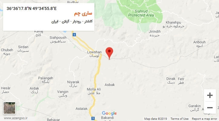 روستای ساری چم بر روی نقشه