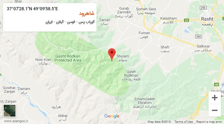 روستای شاهرود بر روی نقشه