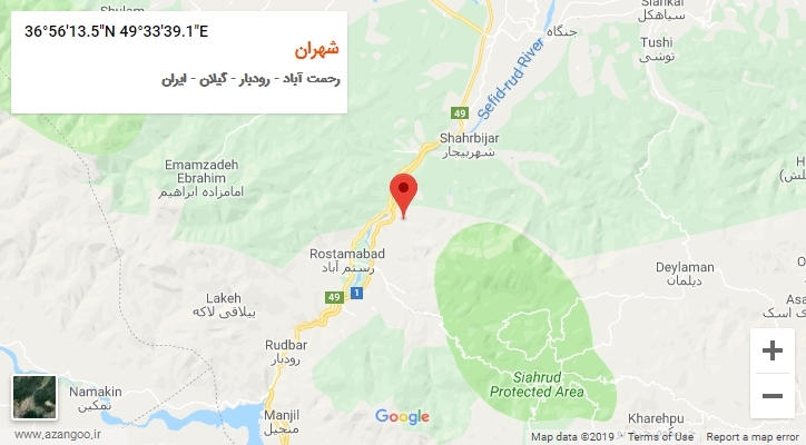 روستای شهران بر روی نقشه