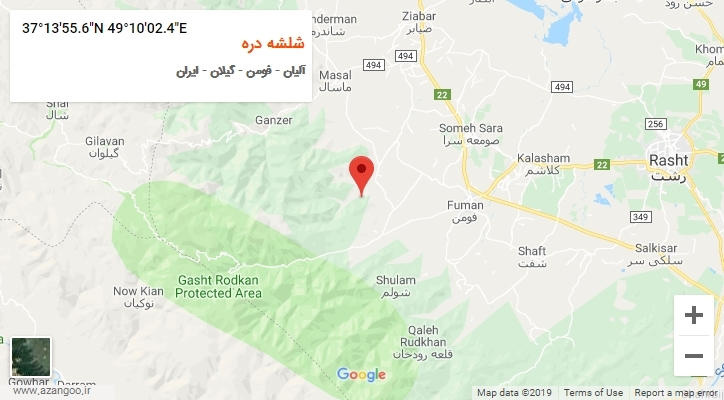 روستای شلشه دره بر روی نقشه