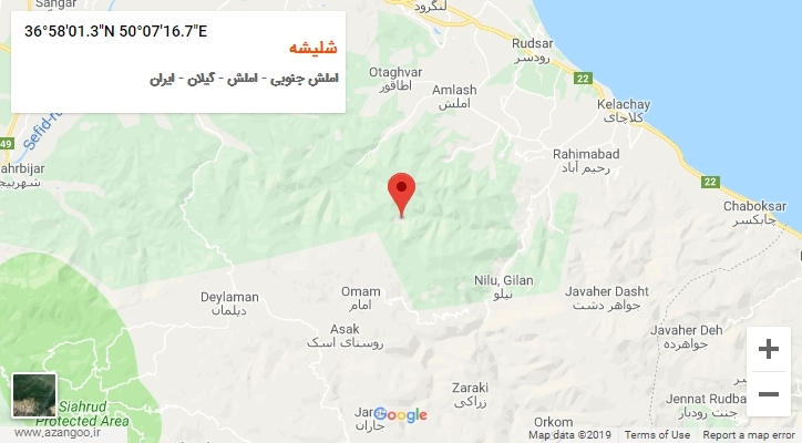 روستای شلیشه بر روی نقشه