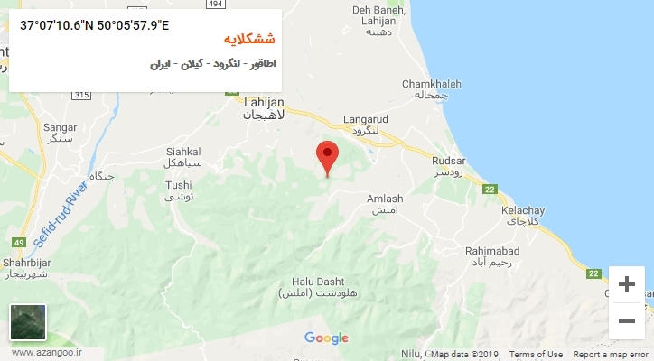 روستای ششکلایه بر روی نقشه