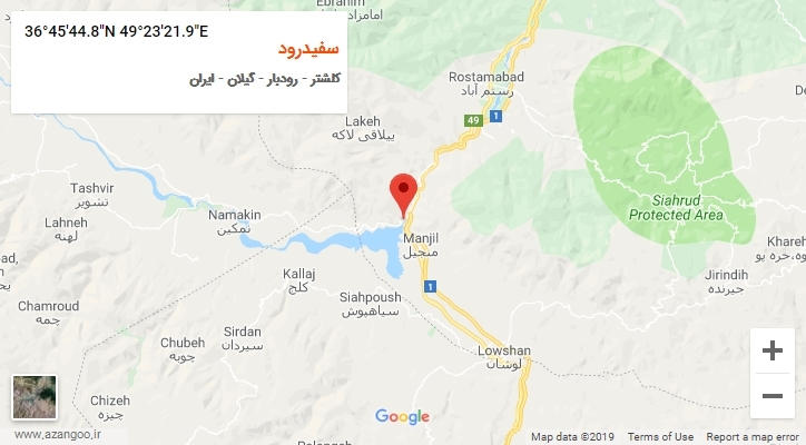 روستای سفیدرود بر روی نقشه