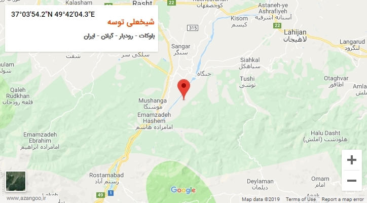 روستای شیخعلی توسه بر روی نقشه