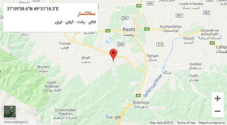 روستای سقالکسار بر روی نقشه