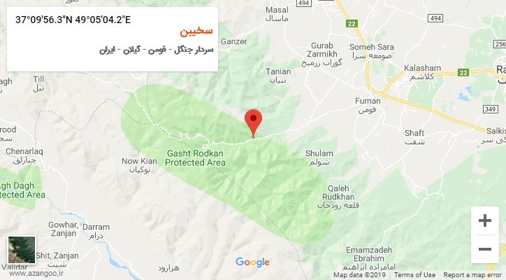 روستای سخیبن بر روی نقشه