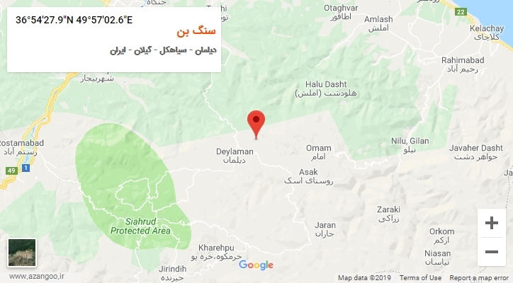 روستای سنگ بن بر روی نقشه