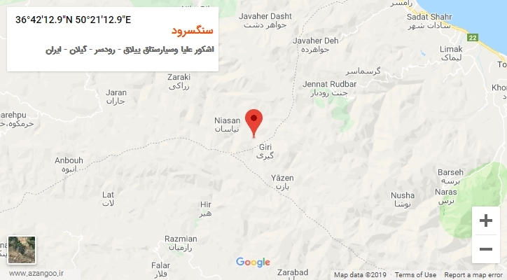 روستای سنگسرود بر روی نقشه