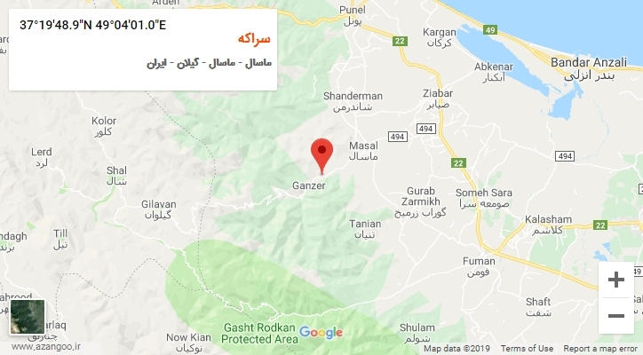 روستای سراکه بر روی نقشه