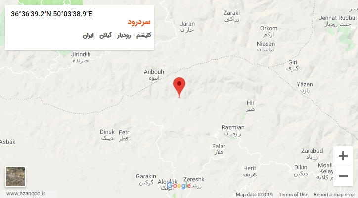 روستای سردرود بر روی نقشه
