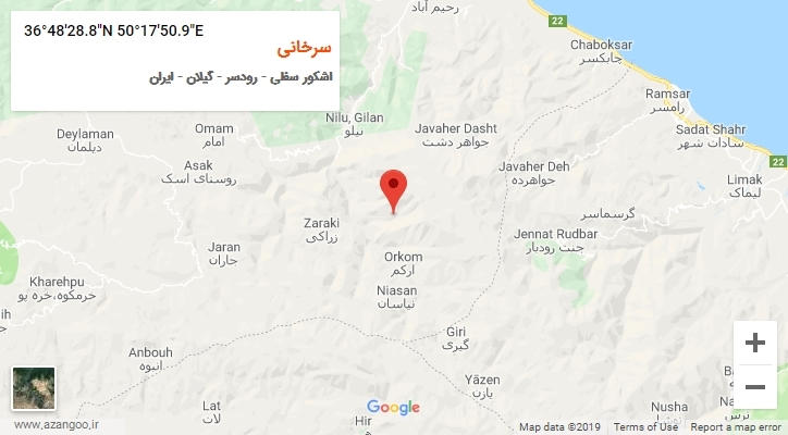 روستای سرخانی بر روی نقشه