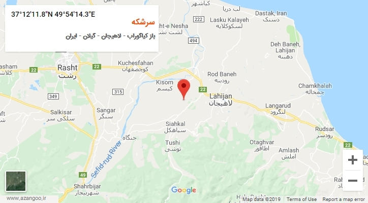 روستای سرشکه بر روی نقشه