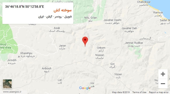 روستای سوخته کش بر روی نقشه