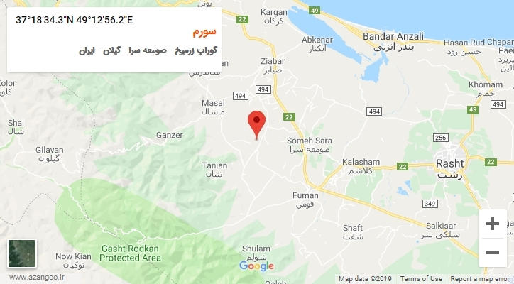 روستای سورم بر روی نقشه