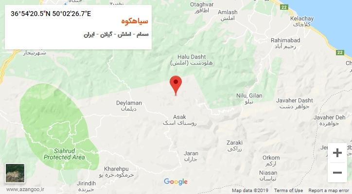 روستای سیاهکوه بر روی نقشه