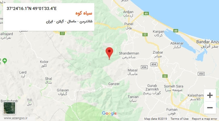 روستای سیاه کوه بر روی نقشه