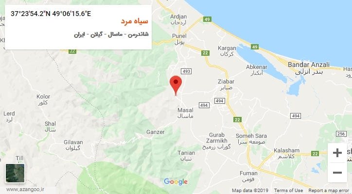 روستای سیاه مرد بر روی نقشه