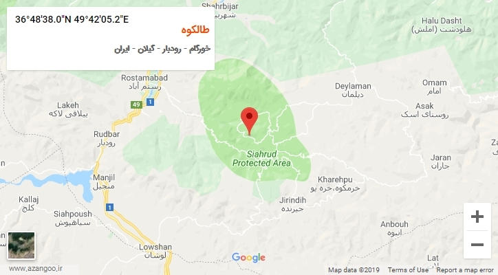 روستای طالکوه بر روی نقشه
