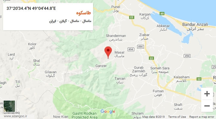 روستای طاسکوه بر روی نقشه
