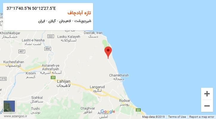 روستای تازه آبادچاف بر روی نقشه