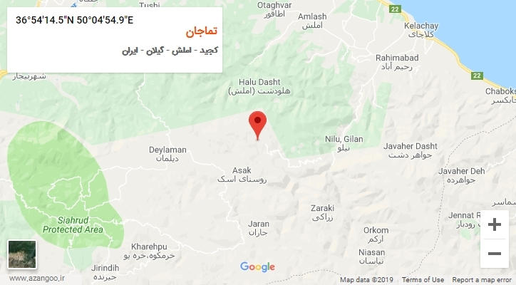 روستای تماجان بر روی نقشه