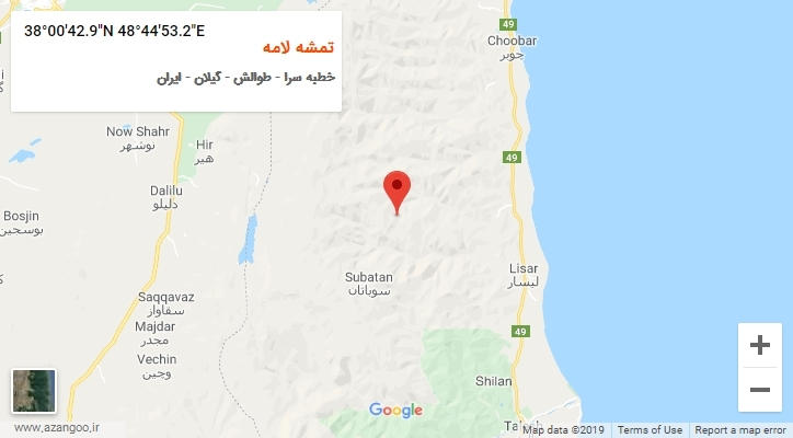 روستای تمشه لامه بر روی نقشه