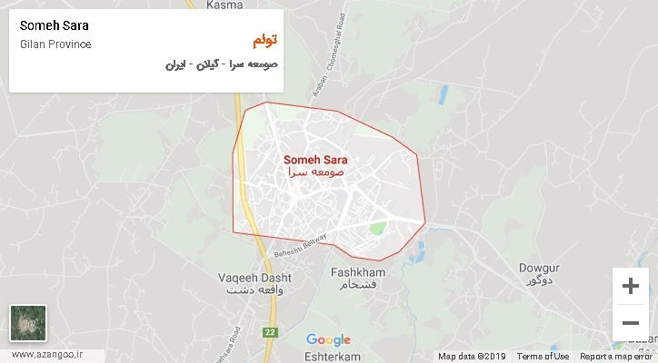 دهستان تولم بر روی نقشه