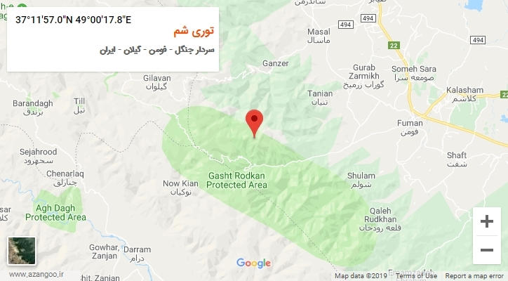 روستای توری شم بر روی نقشه